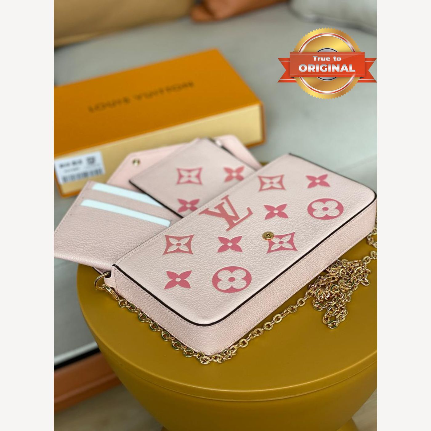 [True-to-ORIGINAL] Louis Vuitton Felicie Pochette Monogram Pink For Women 8.3in/21cm